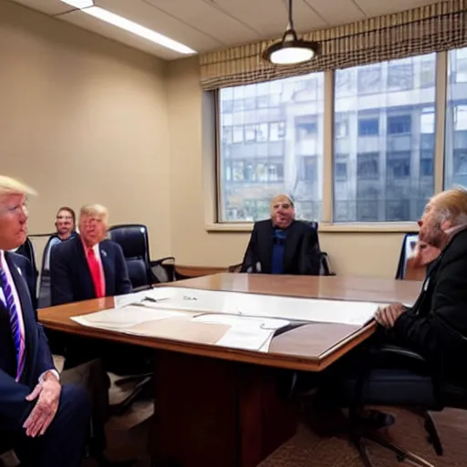 Image similar to Donald Trump in better call Saul meeting room