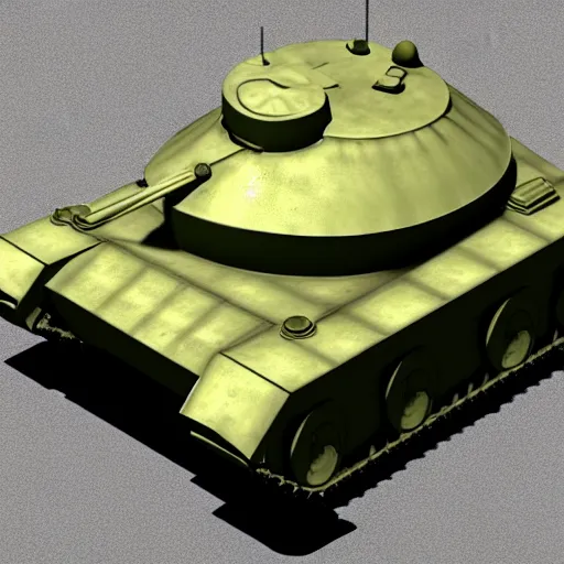 Prompt: a 3d model of a tank in the center, full view, strategy game