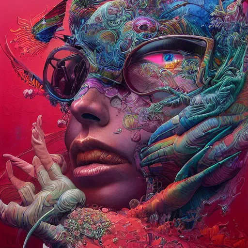 Prompt: art by james jean, beksinski, lisa frank, android jones, syd mead, tomasz alen kopera, james gurney, moebius