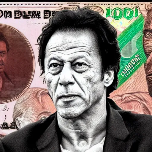 Image similar to Imran Khan on the dollar bill