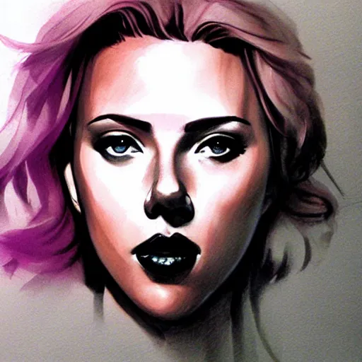 Image similar to Scarlett Johansson, rough sketch by Loish