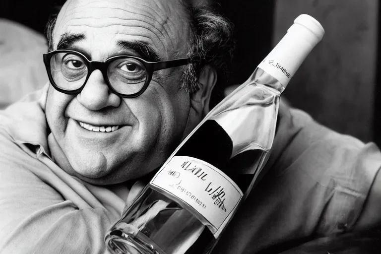 Image similar to closeup portrait of danny devito in the shape of a wine bottle, natural light, sharp, detailed face, magazine, press, photo, steve mccurry, david lazar, canon, nikon, focus