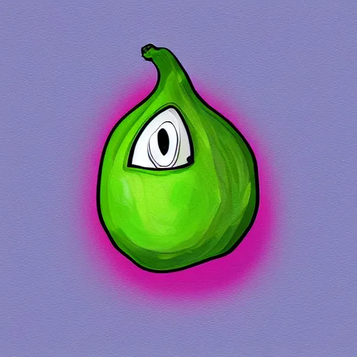 Image similar to an eggplant with two horrible eyes, digital art