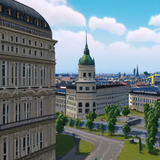 Prompt: vienna in the style of cities skylines