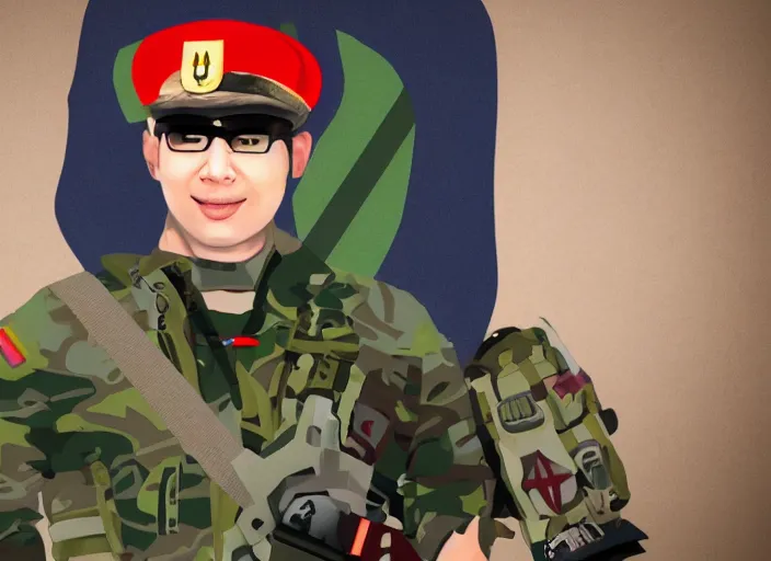 Image similar to portrait of super nicktendo youtuber with military regalia