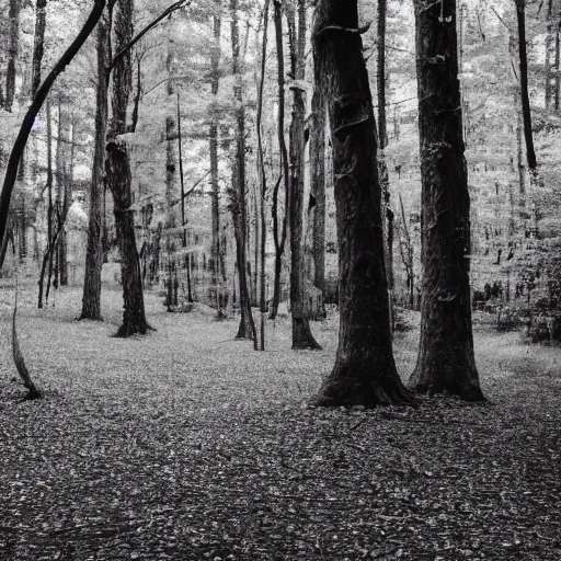 Image similar to light greyscale photograph of a forest, very low contrast