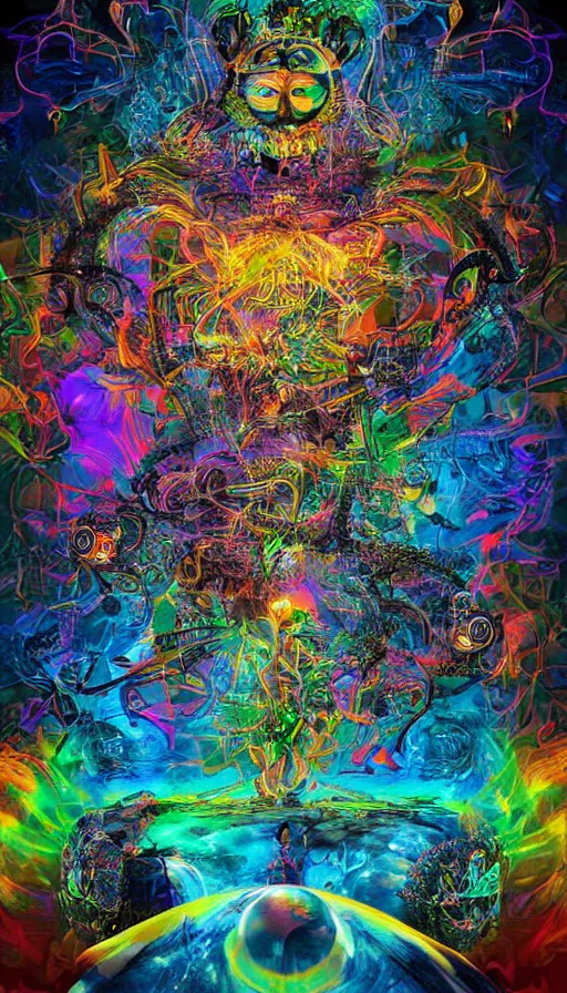 Prompt: psytrance artwork, by david eichenberg