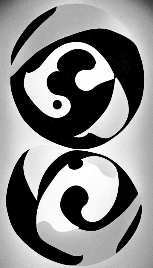 Image similar to Abstract representation of ying Yang concept, by Jhonen Vasquez