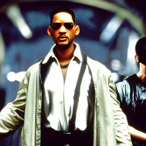 Prompt: Will Smith as Neo in the Movie The Matrix