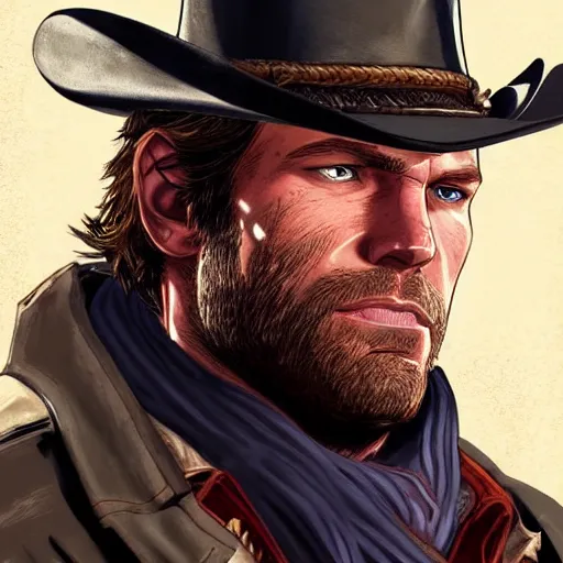 Prompt: arthur morgan from the game red dead redemption 2,as a league of legends characted,league of legends art,game art,detailed face,hyperdetailed,mega realistic,photorealistic