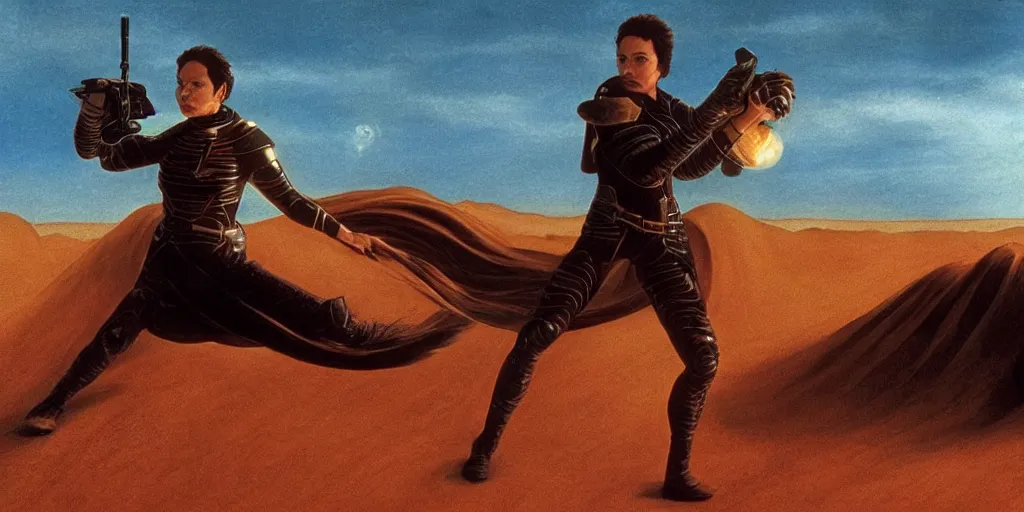 Prompt: ”dune - the battle for Arrakis”