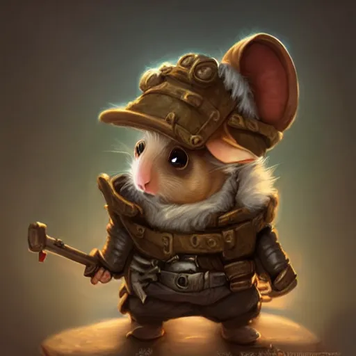 Image similar to cute little anthropomorphic Guinea Pig dressed Jetstream Sam, ultra wide lens shot , tiny, small, short, cute and adorable, pretty, beautiful, DnD character art portrait, matte fantasy painting, DeviantArt Artstation, by Jason Felix by Steve Argyle by Tyler Jacobson by Peter Mohrbacher, cinematic lighting