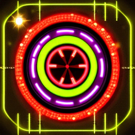 Image similar to roulette icon, neon style