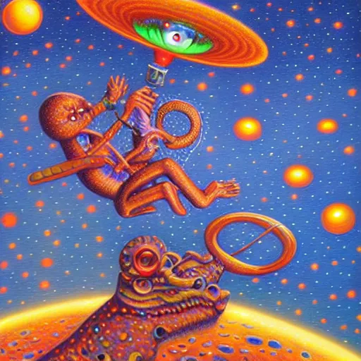 Image similar to Liminal space in outer space by Todd Schorr