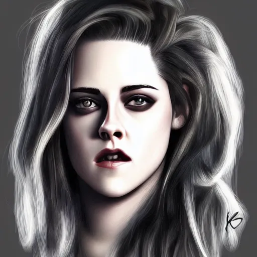 Image similar to Kristen Stewart sketch, digital art by Serge Birault 8k, HD