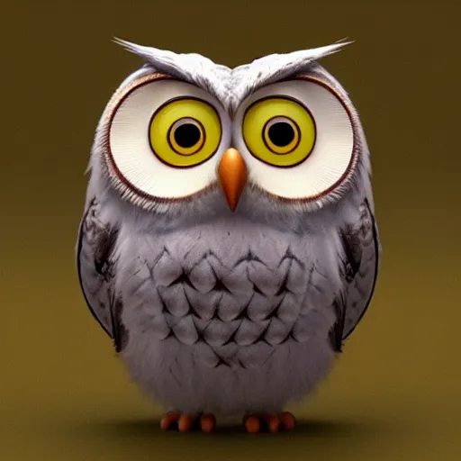 Prompt: “Cute owl character, by Pixar, 8k, 3D rendered, highly detailed, cinematic”