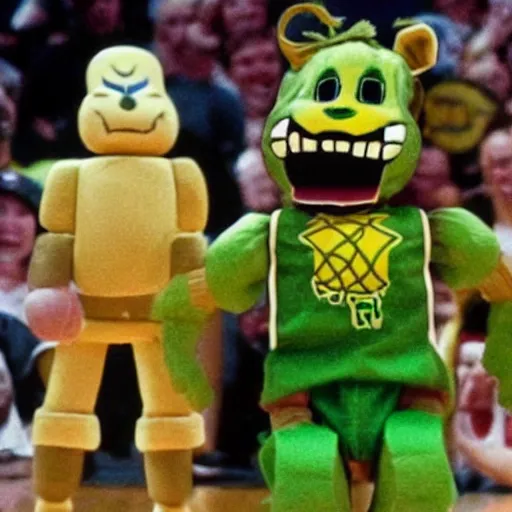 Prompt: springtrap playing in the nba