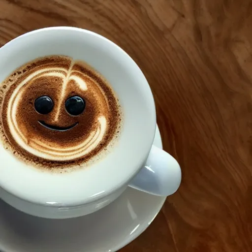 Image similar to a cappuccino with a smiley as chocolate dust