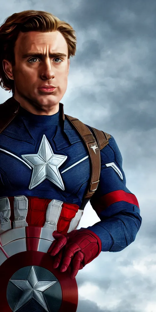 Image similar to Portrait photo of Captain America portrayed by Jordan Peterson, 8k, high fidelity, detailed face, cinematic, trending digital art