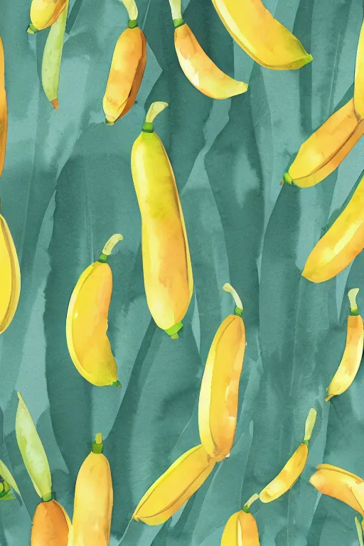 Image similar to minimalist watercolor banana plants, illustration, vector art