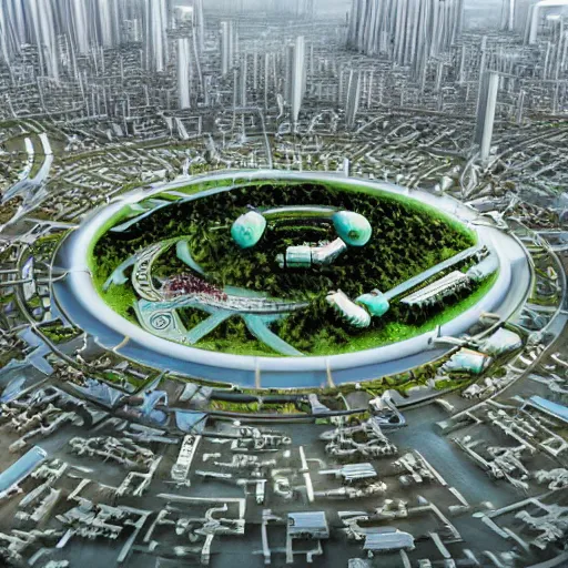 Prompt: a futuristic chinese city being built in jupiter