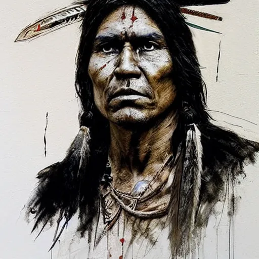 Image similar to A Native American warrior, realistic, sharp focus, 8k high definition, insanely detailed, intricate, elegant, art by Guy Denning
