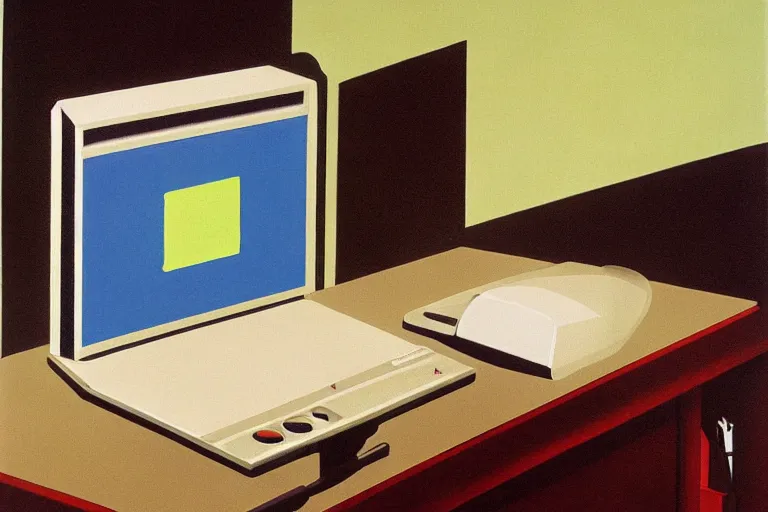 Prompt: gamer computer painting by rene magritte, high detail, high resolution