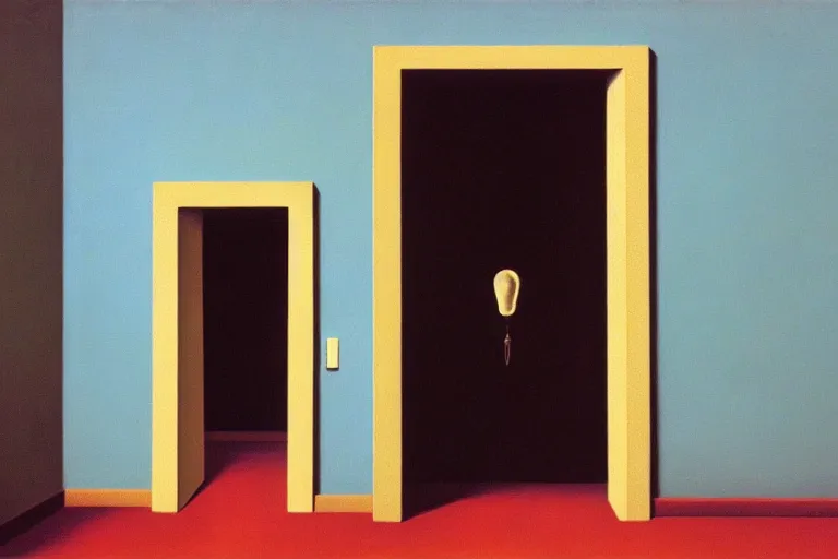 Image similar to the door by rene magritte, detailed painting, hd, hq, high resolution, high detail, 4 k, 8 k