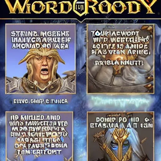 Prompt: donald trump in world of warcraft, the lich king