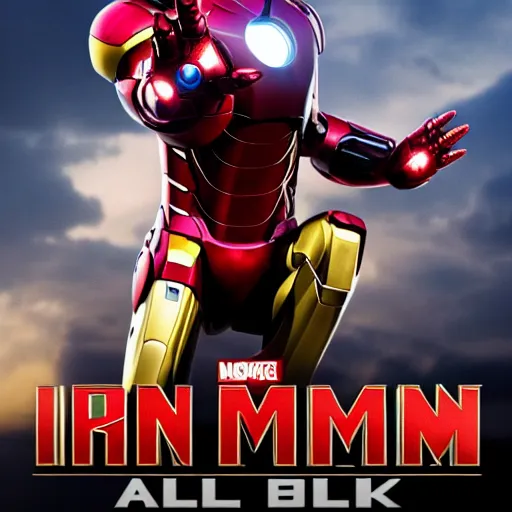 Image similar to Iron Man in all black 4K detail