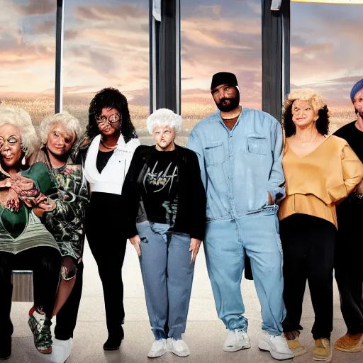 Prompt: golden girls worldstar Hiphop reality TV cannabis dispensary reboot television SD directed by Ridley Scott cinematic photography