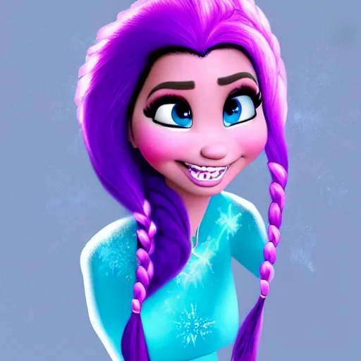 Prompt: nicki minaj is a character from frozen, digital art