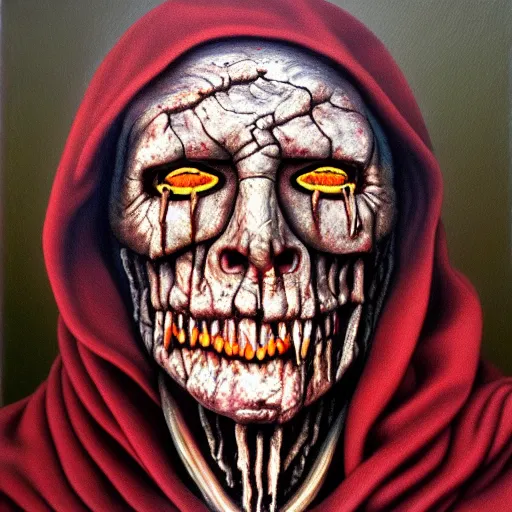 Prompt: leper messiah. by stephen, king hyperrealistic photorealism acrylic on canvas