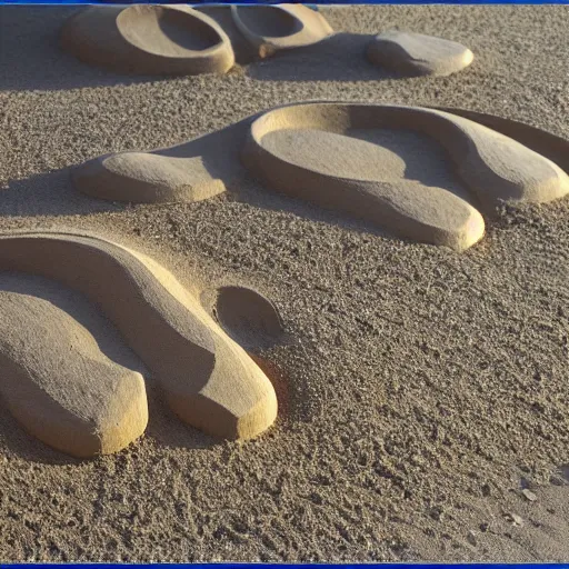 Prompt: a sand sculpture of a beach