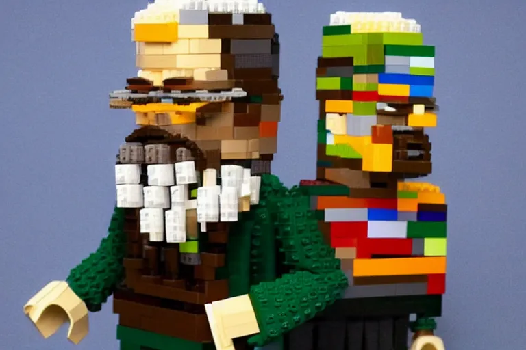 Prompt: the philosopher Edmund Husserl, made out of Legos, photo realistic