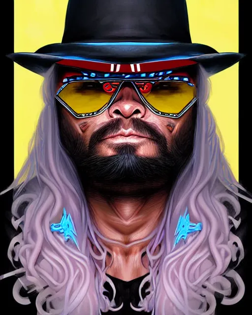 Image similar to digital art, portrait of tears rolling down the face of randy macho man savage by james jean, by ross tran, ultra detailed, character design, concept art, trending on artstation,