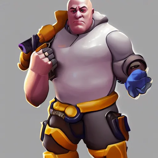 Image similar to mr. clean overwatch hero concept character, trending on artstation