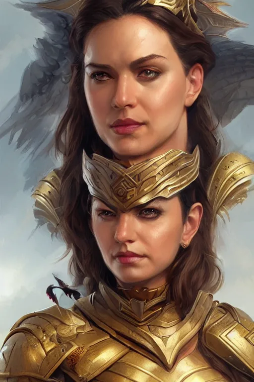 Image similar to amazon valkyrie athena, d & d, fantasy, portrait, highly detailed, headshot, digital painting, trending on artstation, concept art, sharp focus, illustration, art by artgerm and greg rutkowski and magali villeneuve