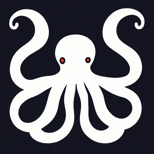 Image similar to octopus symmetric logo painting by tim biskup, matte background, digital painting, minimal, trending on artstation