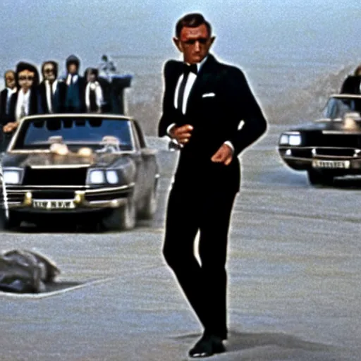 Prompt: a film still from a james bond movie in 1 9 7 5