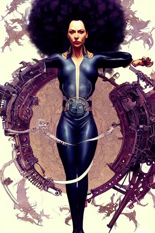 Image similar to Paul rudd as aeon flux profile picture by Greg Rutkowski, dynamic pose, afro futurism, intricate, futuristic, fantasy, elegant, by Stanley Artgerm Lau, greg rutkowski, thomas kindkade, alphonse mucha, loish, norman Rockwell,