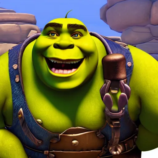 Image similar to shrek as a overwatch hero, ingame, focused, detailed, 4 k