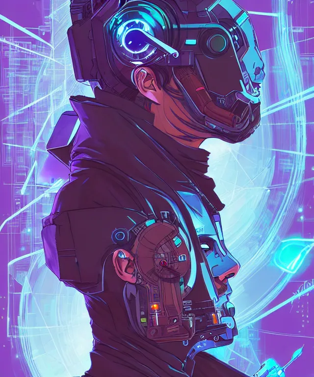 Image similar to a portrait of a male cyberpunk netrunner wearing a hadron collider, fantasy, elegant, digital painting, artstation, concept art, matte, sharp focus, illustration, art by josan gonzalez