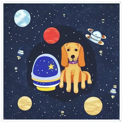 Prompt: space dogs,