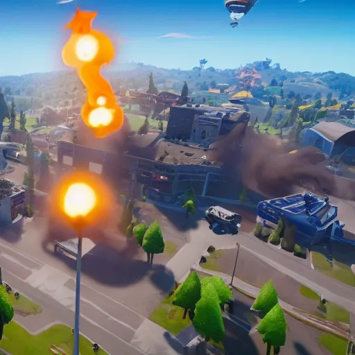 Prompt: 911 terror attack in Fortnite, 4k