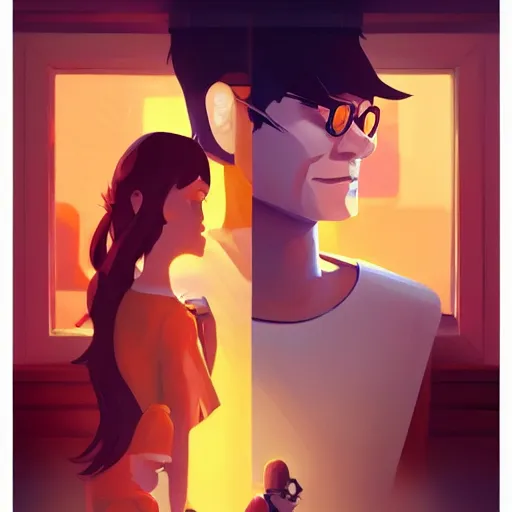 Image similar to face icon stylized minimalist dexter's laboratory, loftis, cory behance hd by jesper ejsing, by rhads, makoto shinkai and lois van baarle, ilya kuvshinov, rossdraws global illumination