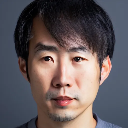 Prompt: headshot, portrait photo still of an average japanese man, white background, 8 k, 8 5 mm f 1. 8