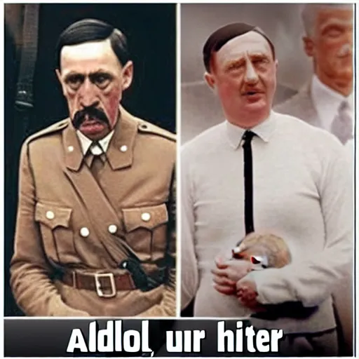 Prompt: adold hitler as an skinny old whimp crying like a baby