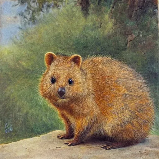 Prompt: a quokka, in the style of fanny brate