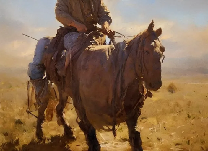 Image similar to oil painting of old rugged cowboy with whiskey bottle, art by anders zorn, wonderful masterpiece by greg rutkowski, beautiful cinematic light, american romanticism by greg manchess